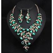 voordelige Sieradensets-Sieradenset 3 stuks Strass Legering Oorbellen Kettingen Dames Elegant Vintage Stijlvol meetkundig Geometrische vorm Sieraden set Voor Bruiloft Feest Bruiloft gast