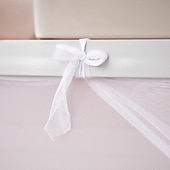 cheap Bed Canopies &amp; Drapes-Mosquito Net Density Strap Student Dorm Mosquito Net Solid Color White Courtyard Wedding Mosquito Netting Include Pair of Rope Mosquito Prevention Hooks Mosquito Netting