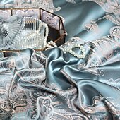 billige Dynetrekk sett-3 stk kjølende dynetrekk elegant damast stoff jacquard dynetrekk sett 3-delt dynetrekk sateng sengetøy sett fullt dynetrekk putevar(1 dynetrekk 2 putevar)