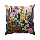baratos estilo floral e plantas-1 pçs Veludo Cobertura de Almofada, Imprimir Simples Casual Quadrada Tradicional Clássico