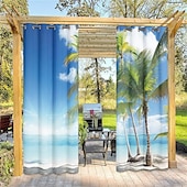 economico Tende impermeabili-tende da esterno tenda impermeabile antivento e resistente alle intemperie per patio, capanna, veranda, pergola e gazebo, telo superiore con occhiello, paesaggio forestale a 2 pannelli