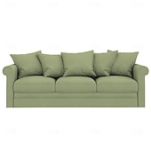 baratos Cobertura de Sofa-Capa de Sofá de Veludo de 3 Lugares Sólida Almofadada