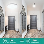 cheap Ceiling Lights &amp; Fans-Light ControlRadar Motion Sensor Light 12W 18W 6000K Wired Ceiling Light Fixture Motion Detector LED Ceiling Light Embedded Sensor Light for Corridor Staircase Food Cabinet Laundry AC220V