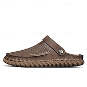 economico Sandali casual-sandali da uomo beige slip-on con tomaia in mesh, cinturino regolabile e suola comoda - ideali per abbigliamento casual, attività all&#039;aperto ed estive