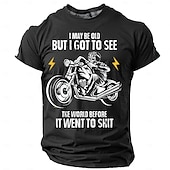 お買い得  メンズおもしろTシャツ-男性用 グラフィック Tシャツ 半袖 Tシャツ 3Dプリント クルーネック シャツ 日常 デザイナー レトリ／ヴィンテージ スポーツ・アウトドア 祝日 お出かけ ブラック ブルー グリーン 春夏 衣類 S M L XL XXL XXXL