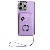 cheap iPhone Cases-Phone Case For iPhone 16 iPhone 15 Pro Max Plus iPhone 14 13 12 11 Pro Max Plus Mini SE Back Cover with Stand Holder with Wrist Strap Card Slot Retro TPU PU Leather