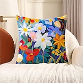 baratos estilo floral e plantas-1 pçs Veludo Cobertura de Almofada, Imprimir Simples Casual Quadrada Tradicional Clássico