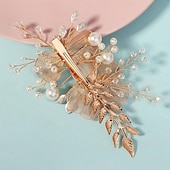 cheap Headpieces-Headdress Headpiece Hair Clip Imitation Pearl Rhinestone Wedding Cocktail Luxury Retro With Pearls Crystals Headpiece Headwear