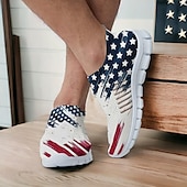 economico Scarpe a stampa grafica-Per uomo Scarpe da ginnastica Mocassini e Slip-Ons Scarpe casual da uomo Stampa scarpe Scarpe Flyknit Per sport Informale Esterno Giornaliero Giornata dell&#039;indipendenza A maglia Retato Traspirante