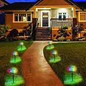 abordables Éclairages pour allées-Lampe enterrée solaire RVB aucun câblage requis éclairage automatique économie d&#039;énergie installation facile lumière LED solaire lampe de pelouse extérieure décoration d&#039;allée fournitures de jardin