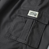 baratos Clássico-Homens Shorts táticos Bermuda Cargo Calção Com Cordão Cintura elástica Bolso multi Tecido Vestível Curto Ao ar livre Diário Para Noite Moda Clássico Preto Verde Tropa
