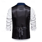 abordables Gilets-Homme Gilet Usage quotidien Vacances Sortie Rétro Vintage Mode Printemps &amp; Automne Bouton Polyester Confortable Plein Boutonnage Simple Revers Standard Marine foncé Gris foncé Café Gilet