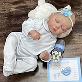 abordables Poupées-20 pouce Poupée Reborn Jouet pour Bébé &amp; Nourrisson Poupée Reborn Toddler Poupée Poupée bébé Reborn Bébé Loulou Nouveau née réaliste Cadeau Vinyle de silicone LOULOU cadeaux noël enfant avec
