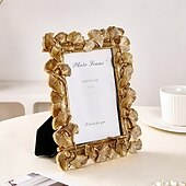 billiga Fotoramar-Vintage guld ginkgoblad filigran fotoram, horisontell &amp;Vertikal display med slumpmässigt instickspapper, elegant heminredning för foton och konstverk