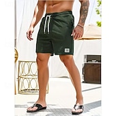 abordables Bermudas estilo casual-Hombre Pantalón corto Pantalones cortos casuales Pantalones cortos de pana Bolsillo Correa Cintura elástica Plano Comodidad Corto Festivos Playa Fin de semana Moda Casual Negro Amarillo Microelástico