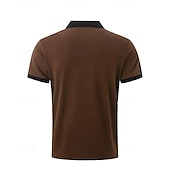 cheap Men&#039;s Classic Polo-Men&#039;s Golf Shirt Golf Polo Work Casual Lapel Short Sleeve Basic Modern Color Block Patchwork Button Spring &amp; Summer Regular Fit Wine Navy Blue sky blue Gold Beige Coffee Golf Shirt