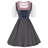 levne Dirndl-Karneval Pivo Oktoberfest Kostým Šaty Dámské šaty Služka Bavorský Louky Dámské Párty Pivní festival Tradiční Styl Tkanina