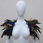 cheap Accessories and More-Punk &amp; Gothic Masquerade Shawls Feather Cape Witch Feather Women&#039;s Fantasy Walpurgis Night Halloween Carnival Masquerade Performance Party / Evening Adults&#039; Shawl