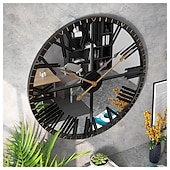 baratos Decoração de Parede-relógios de parede para sala de estar relógios de parede decorativos para decoração relógio de parede moderno espelhado com moldura de algarismos romanos relógios grandes para decoração de parede de