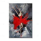 ieftine Picturi Abstracte-pictură în ulei pictată manual dreptunghi artă perete dansatoare abstractă pictură pe pânză decorarea casei decor cadru întins gata de agățat