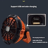 cheap Camping Lights &amp; Lanterns-Battery Operated Fan with Light for Camping Tent &amp; Hammock, 2 in 1 Remote USB Rechargeable Small Desk Fan With LED Lighting &amp; Hanging Hook for Outdoor Camping, Office