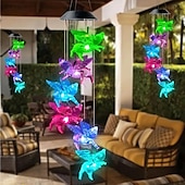 economico Luci paesaggistiche-campanello a vento solare, luci da giardino impermeabili che cambiano colore, decorazioni per le feste, campanelli a vento commemorativi, acchiappa-vento, decorazioni sospese per casa, giardino, patio, cortile, portico, 1 pz.