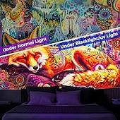 Χαμηλού Κόστους Μαύρισμα ταπετσαρία-blacklight ταπετσαρία uv αντιδραστική λάμψη στη σκοτεινή λάμψη πάρτι νέον φλαμίνγκο ζώο ψυχεδελικό trippy misty κρεμαστή ταπετσαρία τοίχου τοιχογραφία για κρεβατοκάμαρα σαλονιού