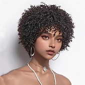 economico Parrucche di capelli veri senza cuffia-parrucche corte ricci per le donne nere nessuna parrucca del merletto pixie cut parrucche corte dei capelli umani per le donne nere parrucche dei capelli umani taglio pixie parrucche piene di capelli