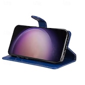 Недорогие Чехлы для Samsung-телефон Кейс для Назначение SSamsung Galaxy S24 S23 S22 S21 S20 Ultra Plus FE A54 A34 A14 S25 Ультра Кошелек для карт Магнитный Полная защита тела с ремешком на запястье Ретро ТПУ Кожа PU