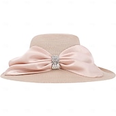 economico Cappelli per feste-berretto Fibra Cappello a bombetta / cloche Cappelli da pescatore Cappello di paglia Matrimonio Tè Elegante Matrimonio Con Fiocco Colore Puro Copricapo Copricapo