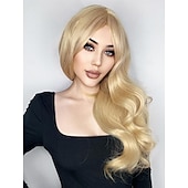 levne Syntetické trendy paruky-Syntetické paruky Uniformy Kariéra kostýmy Princeznovské Kudrny Vlnitá Střední část Vrstvený střih na stroji Paruka 12&quot; Světle blonďatá Umělé vlasy Dámské cosplay Párty Módní Světle hnědá