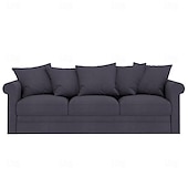 baratos Cobertura de Sofa-Capa de Sofá de Veludo de 3 Lugares Sólida Almofadada
