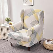 preiswerte Sesselabdeckung &amp; Armless Chair Cover-weicher, elastischer Tigerbankbezug, Freizeithockerbezug, karierter Rundum-Sofastuhlbezug