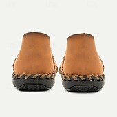 billiga Utomhussandaler-herrsandaler i läder som andas casual loafers – handgjorda sömmar sommarsandaler med öppen tå för utomhuskomfort