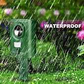 economico Sensori e allarmi di sicurezza-Repellente per animali ad ultrasuoni a energia solare: deterrente con sensore di movimento impermeabile per gatti, cani, uccelli e animali selvatici nei giardini &amp;all&#039;aperto