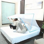 baratos Dossel e Cortinas de Cama-Dobrável portátil criptografado mosquiteiro adulto estudante dormitório mosquiteiro crianças único duplo portátil instalação-livre mosquiteiro capa