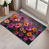 cheap Doormats-Wedding Oil Painting Flowers Doormat Non-Slip Oil Proof Rug Indoor Outdoor Mat Bedroom Decor Bathroom Mat Entrance Rug Door Mat