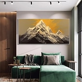 economico Quadri astratti-dipinto a mano 3d bianco neve montagna dipinto su tela stile intonaco fatto a mano pittura di arte della parete strutturata dipinto a mano pittura a olio wabi-sabi per soggiorno boho moderno