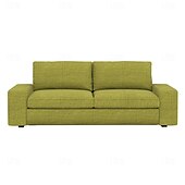 baratos Cobertura de Sofa-Capa de Sofá em Linho Sólido 2 Lugares 3 Lugares Com Estofamento de Algodão e Linho