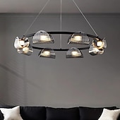 preiswerte Kronleuchter-Kronleuchter Deckenleuchte Pendelleuchte 5/6-flammig 75/132cm Metall Glas Wasserkräuselung postmodernes Licht Luxus Restaurant Schlafzimmer Arbeitszimmer Wohnzimmer 85-265V