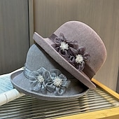 economico Fascinatori &amp; Cappelli-fascinators berretto Copricapo Acrilico / cotone Paglia Cappello a bombetta / cloche Cappelli da pescatore Cappello di paglia Informale Per eventi Elegante Vintage Con Con diamantini Piume Copricapo