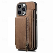 Χαμηλού Κόστους iPhone Θήκες-τηλέφωνο tok Για iPhone 16 15 14 Pro Max Plus iPhone 13 12 11 Pro Max Mini Πίσω Κάλυμμα με βάση στήριξης Υποδοχή κάρτας Ανθεκτική σε πτώσεις Ρετρό TPU PU δέρμα