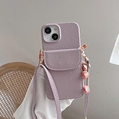 お買い得  iPhone用ケース-電話 ケース 用途 iPhone 16 iPhone 15 プロマックスプラス iPhone 14 13 12 11 Pro Max Plus Mini SE ウォレットカードケース ストラップ付き カード挿入口 耐衝撃 レトロ風 PC PUレザー