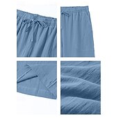 ieftine Clasic-Bărbați Pantaloni Pantaloni de vară Pantaloni largi Pantaloni de plajă Pantaloni casual Cordon Buzunar frontal Picior drept Simplu Confort Απαλό Lungime totală Yoga Concediu Plajă Modă Hawaiană Negru