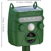 お買い得  セキュリティーセンサー＆アラーム-動物を追い払うための 5 つの動作モード、感度調整ボタン、LED フラッシュを備えたソーラー駆動の動物撃退器。大型動物の撃退には適していません。