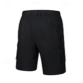 baratos Clássico-Homens Shorts táticos Bermuda Cargo Calção Com Cordão Cintura elástica Bolso multi Tecido Vestível Curto Ao ar livre Diário Para Noite Moda Clássico Preto Verde Tropa