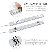 billiga skåpljus-led smart skåpljus usb-sensor under skåpet lampor trefärgade temps varmvit/vit/tre färg justerbar för kök trappor och handfat magnetiskt uppladdningsbart ljus 1st