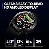 お買い得  スマートウォッチ-696 Stratos3pro スマートウォッチ 1.43 インチ スマート·ウォッチ ブルートゥース 歩数計 着信通知 睡眠サイクル計測器 と互換性があります Android iOS 男性 GPS ハンドフリーコール メッセージ受信通知 IP 67 46mmの時計ケース