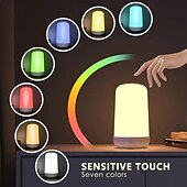 お買い得  スマートライト-1個LEDスマートRGBタッチベッドサイドテーブルランプ、ス sleekデザイン＆RGBモード、暖かい～涼しい白、調光可能＆RGB、マルチカラーのスマートナイトスタンドランプリビングルームホームオフィスギフト