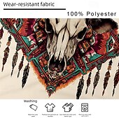 olcso Vintage pólók-Férfi Farmer Póló Rövid ujjú póló 3D nyomtatás Terített nyak Ing Retró Etno Fehér Nyár Tavasz Ruházat S M L XL XXL 3XL